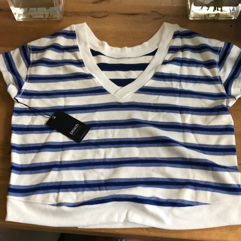 Peach la paz stripe sweatshirt XS
